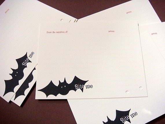 Terri Taylor Design - Just Batty Recipe Card Set of 12, $10